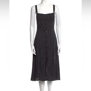 Reformation polka dot button down midi